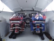 Ironhorse trailers keep your motorcycle safe, and clean during the longest of journeys