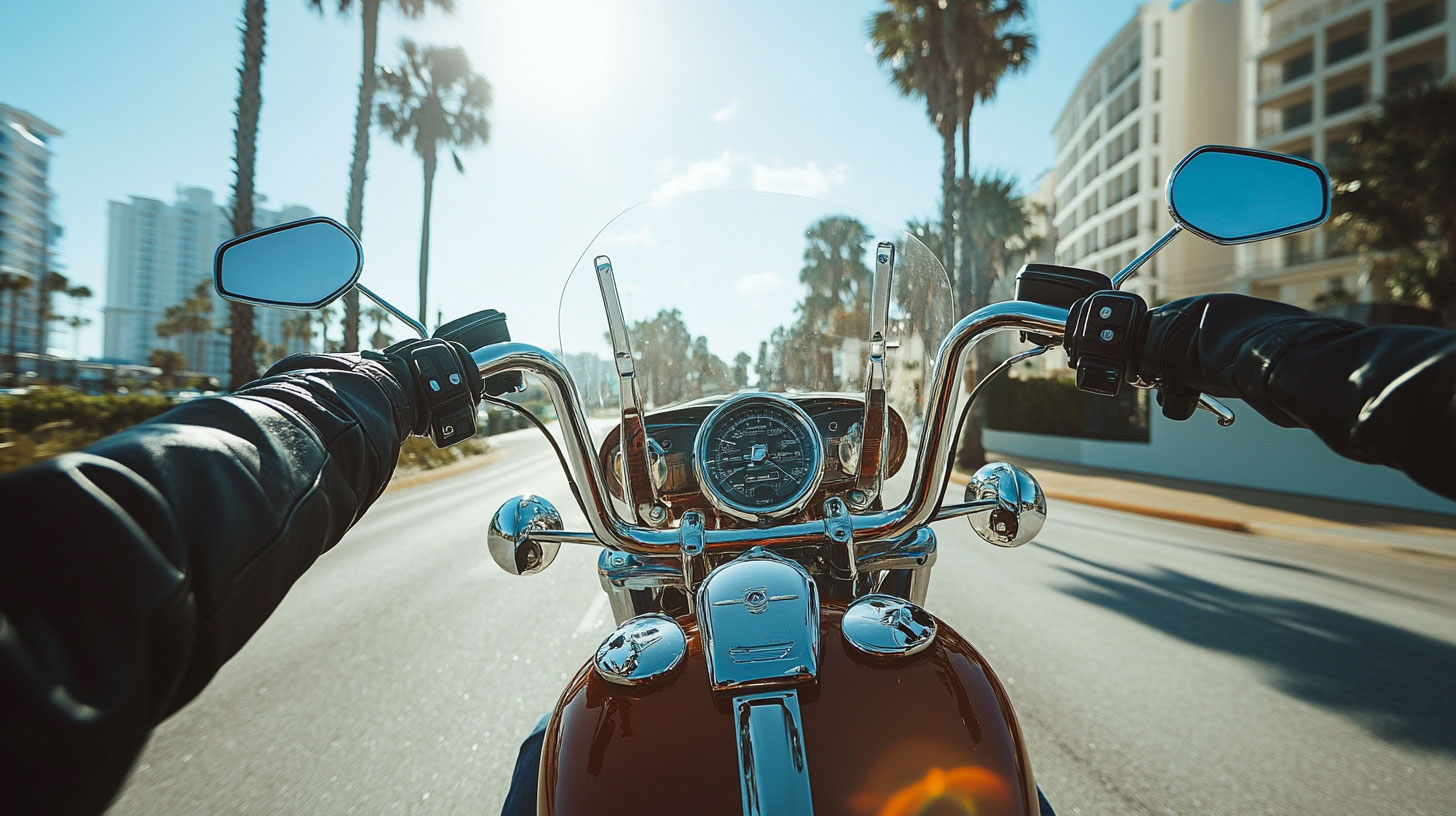 Riding bikeweek daytona with a clean motorcycle thanks to trailering with an Ironhorse Motorcycle Trailer